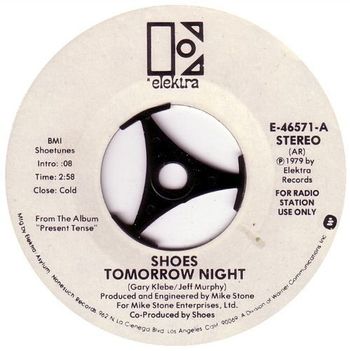 Radio promo label for the "Tomorrow Night" single in 1979.
