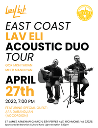LAV ELI Acoustic Duo (Gor Mkhitarian, Mher Manukyan) in Richmond, VA, USA