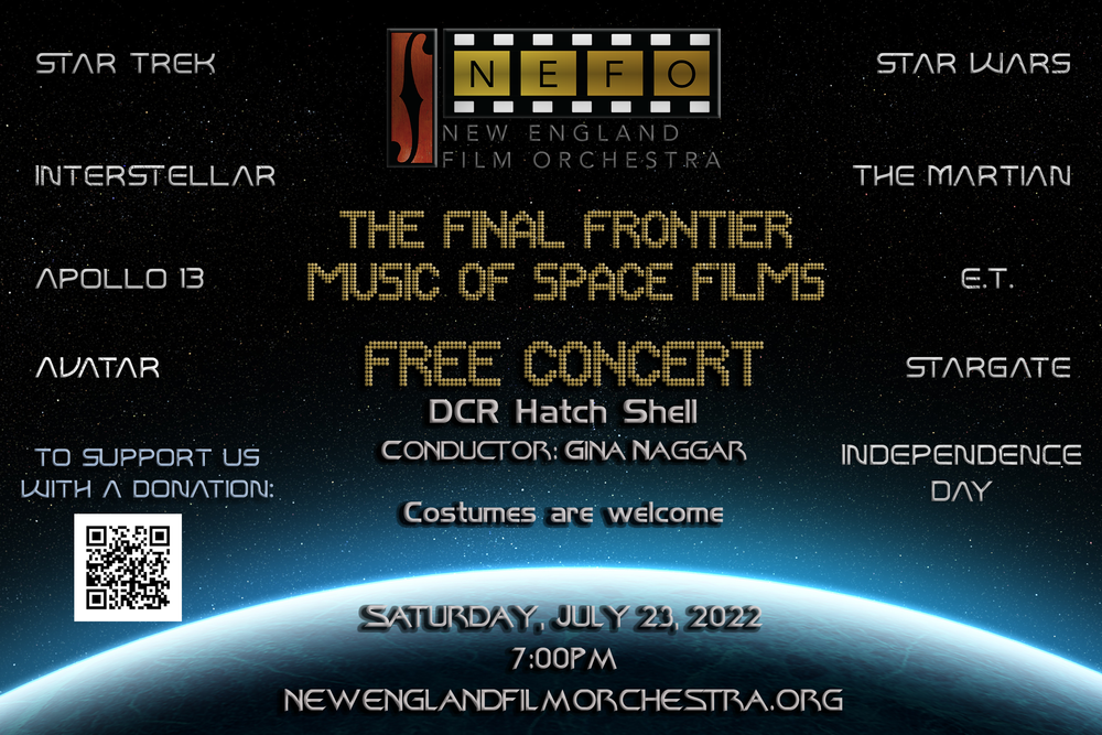 Next up! Join us July 23rd at the DCR Hatch Shell for music from your favorite space films! Click on the image for link to program.