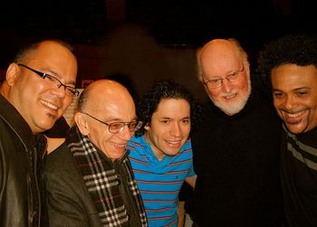 Me, Dr. Jose Antonio Abreu, Gustavo Dudamel. John Williams and Pedro Eustache. Disney Hall in Los Angeles, 2009
