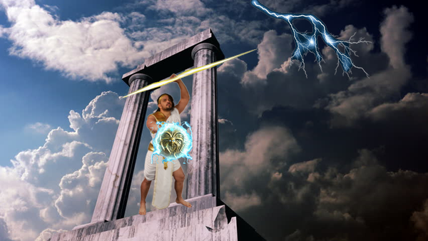 Sidow Sobrino dressed as Zeus for Halloween 2020