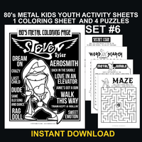 80's Metal Kids Activity Pages Set #6