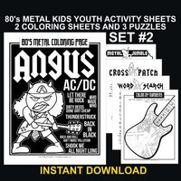 80's Metal Kids Activity Pages Set #2