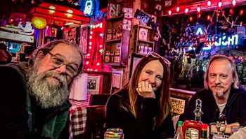 Reward for a good day's work: Gary, Kat, and Mark at Champy's, home of delicious food and fine music

