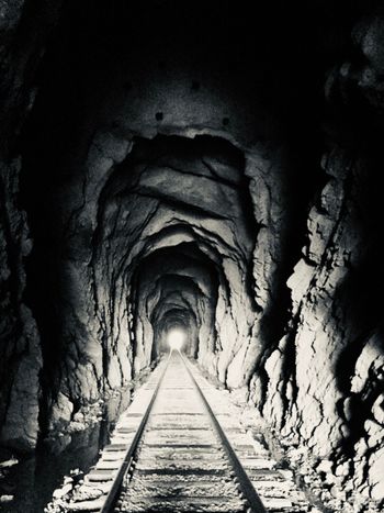 Abandoned train tunnel, Etowah County. Trains and disappearing landscapes were part of the album's iconography.
