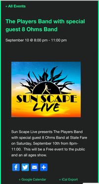 Sun Scapes LIVE 8 ohms band & The Players Band