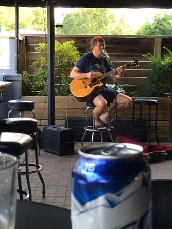 In my element -- On the patio at Angelo's on 8th in West Des Moines doing my thing July 2014.Photo courtesy of Adam Hawxby

