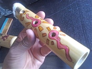 BAMBOO TWO HOLED FLUTE - I've built tons of these for Kindergarten classes over the year...it gets 4 notes and they all learn a Mayan song on it

