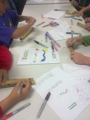 BAMBOO FLUTE WORKSHOP - kids using "Seven Universal Designs" to express their art!
