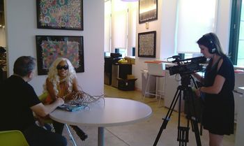 The Dutchess doing her interview at the Huffington Post Headquarters
