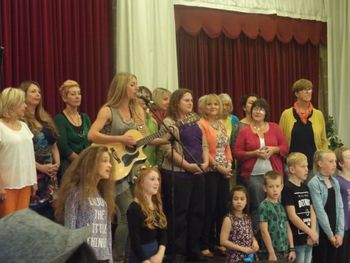 Performing with W.C.G.C. and children from Stockingate Mill Jr at the single launch of "Without Love" 2015

