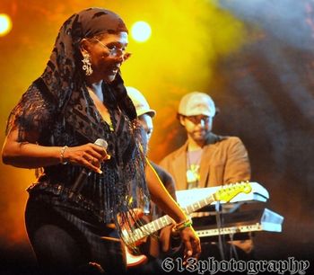 At Reggae Rising about 6 years ago, playing keyboards for Marcia Griffiths. She's no joke when it comes to musicians playing her songs correctly. It was a joy to work with her on this gig.
