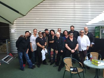 In France before a show with the Christopher Cross band and Toto.

