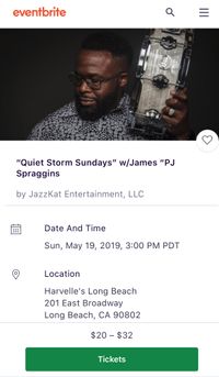 James 'PJ' Spraggins as featured artist for “Quiet Storm Sundays”