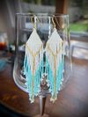 Triangle Dangle - Teal and Pearl