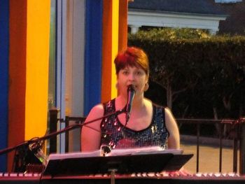 Kay Miller at Chula Vista, on the patio.
