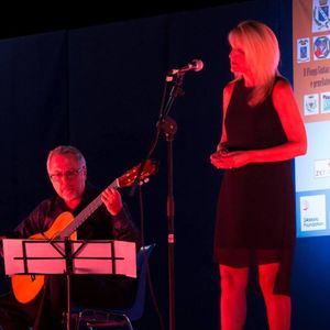 The Lentini Duo (Dana Lentini, soprano and Jim Lentini, guitar, performing live onstage at the Fiuggi (Italy) guitar festival July 22, 2016