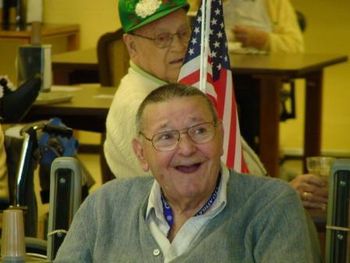 World War II veteran happy to be remembered and visited.
