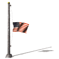 Waving U.S.A. flag on flagpole