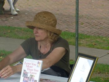 Ms.Janie Reinart signing copies of her great book, "Love You More Than You Know"
