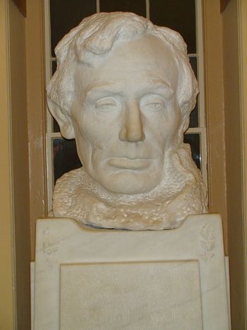 This bust of Abraham Lincoln is in the Capitol building.

