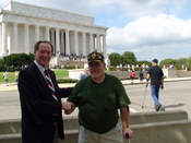 Jimmy Flynn thanking Vietnam veteran Jerry Simpson  www.JimmyFlynn.net