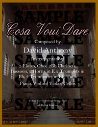 Cosa Voui Dare - A special piece that was composed for religious use. Full Score and Parts