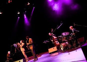 Charles Foldesh Quintet at the Macau Jazz Week (2012). Personnel: Charles Foldesh (drums), Theo Croker (trumpet), Anthony Ware (Saxophone), Mark Fitzgibbon (piano), and Brian Hurley (bass).

