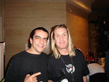 Angel De La Torre (voice of Amigos Del Diablo) with Niko McBrain Namm 2007
