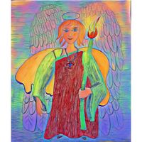 Arch Angel Uriel - 8 x 10 Eco-Art Print by Paula Gilbert