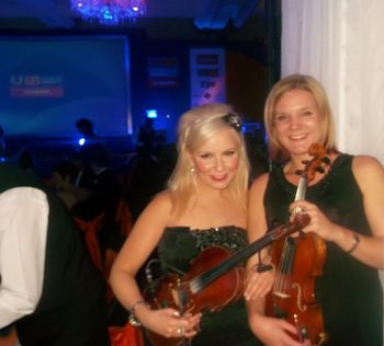 Violin duo: Emily and I at The UTV Business Awards at The Culloden Hotel October 2012
