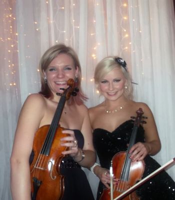 Violin duo: Emily and I at The Culloden Hotel gig in Northern Ireland 11th Jan 2013
