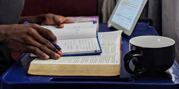 guy studying the bible