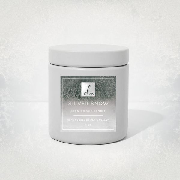 Silver Snow Candle
