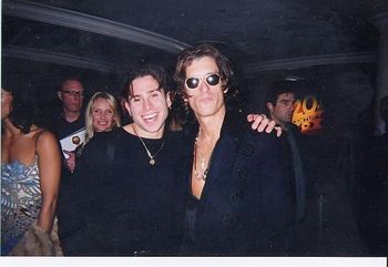 With Joe Perry of Aerosmith at the Golden Globe Awards '02
