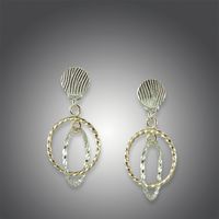 Twisted Circles of Silver & Gold Earrings