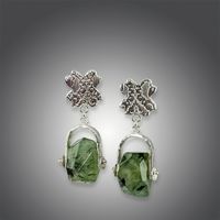 Handcrafted Sterling Silver Earrings containing Prehnite