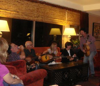 Steve breakin' it down during the sing-a-long @ Sterling Balls' pad!  