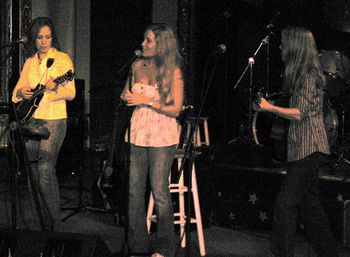 The three girls from the band, Molly, Kay, and me performing at the Columbia Music Hall, Portsmouth, OH!  