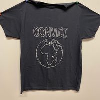Navy Blue CONVICT WORLD White Print T-Shirt