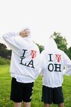 White LA & OHIO hoodie