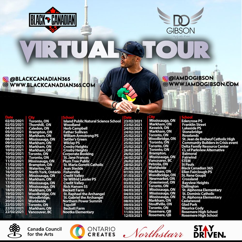 BLACK CANADIAN 365  VIRTUAL TOUR 2021 - 