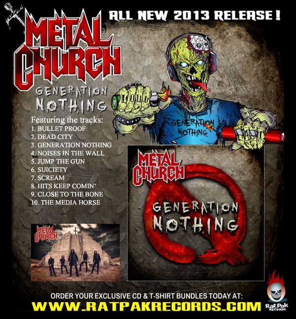 METAL CHURCH "GENERATION NOTHING" CD ONLY [2013 RELEASE] 