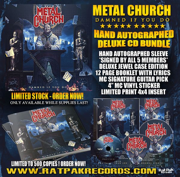 METAL CHURCH "Damned If You Do" Hand-Autographed CD Bundle