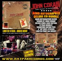 JOHN CORABI "LIVE '94" (ONE NIGHT IN NASHVILLE) HAND AUTOGRAPHED DELUXE CD BUNDLE