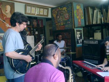 Rehearsing w/Carlos Miyares Group in Havana
