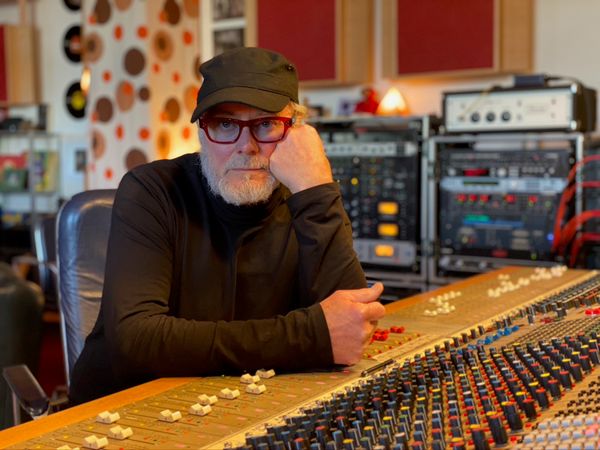 Simon Campbell at the CADAC recording console in the Supertone Records studio, Portugal.