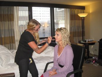 Makeup being done by Tina Cohen
