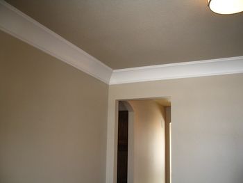 With our level of prep the coved crown moulding takes on a moulded inplace look.
