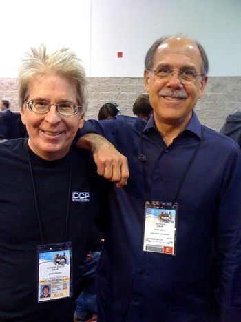 Dave with Dave Smith, inventor of MIDI and the Prophet 5 synthesizer, at the 2010 NAMM show.
